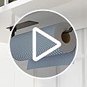 Paper Towel Holder - Self-Adhesive or Drilling, Matte Black, Upgraded Aluminum Kitchen Roll Dispenser Under Cabinet, Lighter but Stronger Than Stainless Steel!