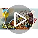 Pickleball Paddle Snack Tray Set, Ceramic Serving Plates with Bamboo Charcuterie Board, Paddle Appetizer Platter for Parties, Unique Pickleball Mothers Day Gifts for Mom