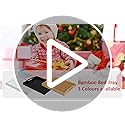 Bamboo Food Serving Tray with Handles, Breakfast Bed Tray for Tea,Snack,Dinner, Home Decorative Storage Food, Platter, Ottoman for Kitchen Counter, Bathroom, Restaurant (White)