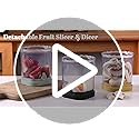2-in-1 Detachable Fruit Slicer & Dicer, Stainless Steel Strawberry Slicer with Lid, Fruit Cutter with Push Plate for Banana Egg, Creative Cup Slicer, Must Have Vegetable Cutter Kitchen Gadget