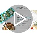 Silicone Freezer Tray With Lid - Soup Freezer Container molds - Large Ice Cube Tray- makes 8 perfect 1 cup portions cubes, 2-Pack Freezer Storage Food Soups & Meal Prep - Oven & Dishwasher -Safe
