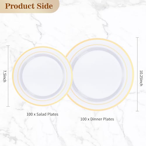 BESTVIP 200PCS Gold Plastic Plate