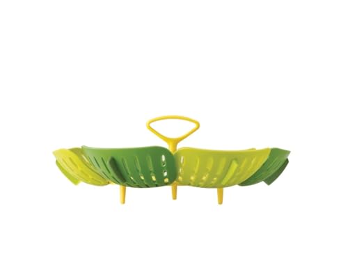 Joseph Joseph Bloom Folding Steamer Basket for Vegetables, Expandable for Various Pans, Compact Storage - Green