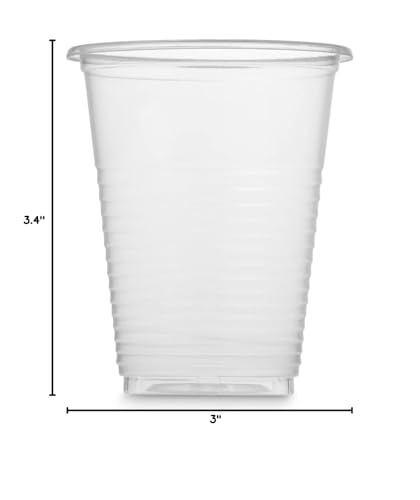 Munfix 500 Pack 7 Oz Clear Plastic Cups, Disposable Drinking Cups, Plastic Party Cups, Transparent Plastic Cups Bulk for Birthday Parties, Picnics, Ceremonies, and All Events