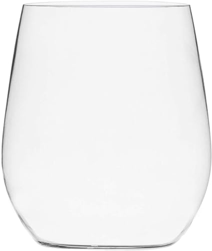 Munfix Plastic Stemless Wine Glasses, Disposable 10 Oz Clear Wine Cups Shatterproof Recyclable and BPA-Free, 48 Pack