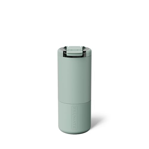 BrüMate Strova 18oz 100% Leakproof Insulated Coffee Mug | Ceramic-Lined Interior | Built-In Silicone Sleeve for Travel | Locking Flip Lid (Sage)