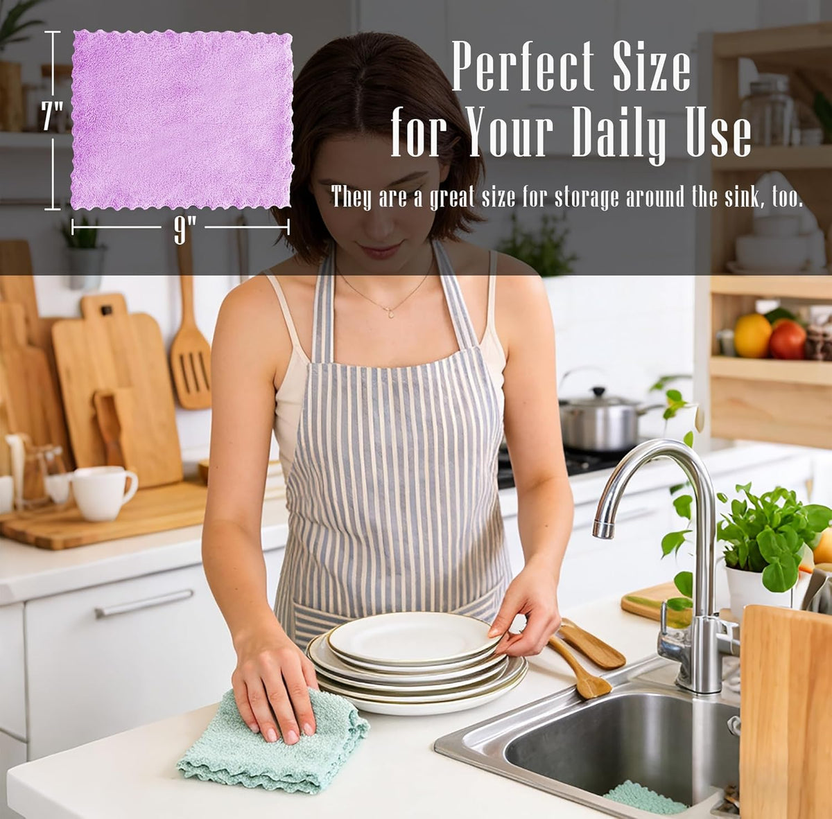 24 Pack Kitchen Dishcloths - Reusable Dish Towels