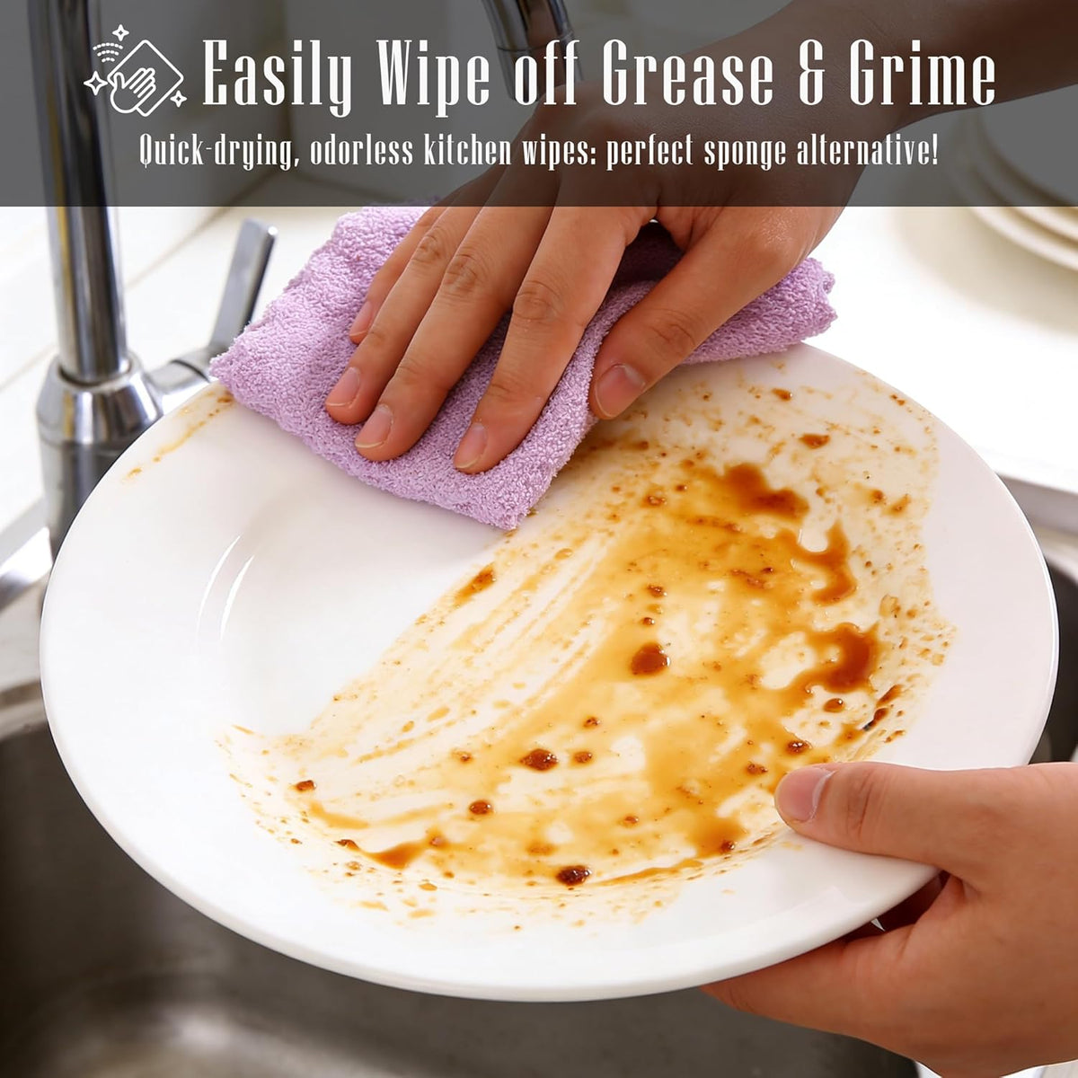 24 Pack Kitchen Dishcloths - Reusable Dish Towels