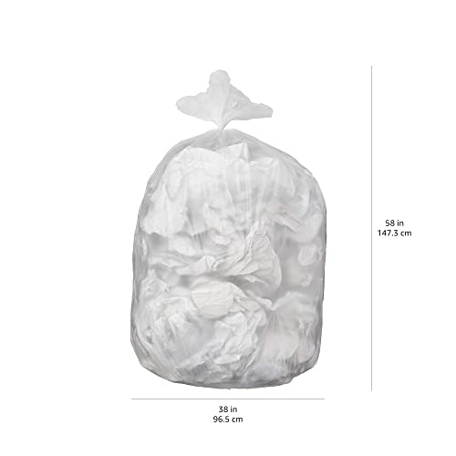 Basics 55 Gallon Trash Bags, Heavy-Duty Construction, Leak Resistant, Unscented, Clear, 50 Count (Previously Commercial brand)