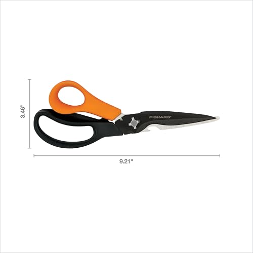 Fiskars Garden Scissors, 7-in-1 Garden Shears Multi-Tool with Sheath, Great for Plant Trimming, Cutting Nursery Pots, Bags, and Wire