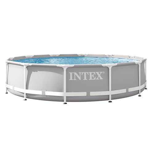 INTEX 26710EH Prism Frame Premium Above Ground Swimming Pool: 12ft x 30in – SuperTough Puncture Resistant – Rust Resistant – Easy Assemble – 1718 Gallon Capacity – Pool Only