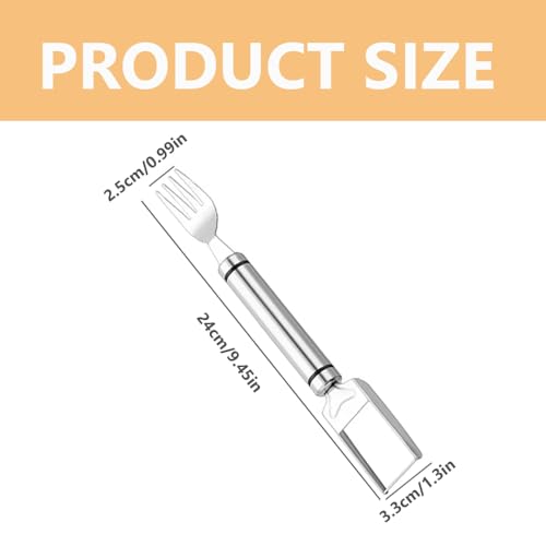 2-In-1 Stainless Steel Fruit Cutter Watermelon Fork Slicer Cutting Tool, Watermelon Fork Cutter for Home Party Camping Kitchen Gadget (1 Pcs)