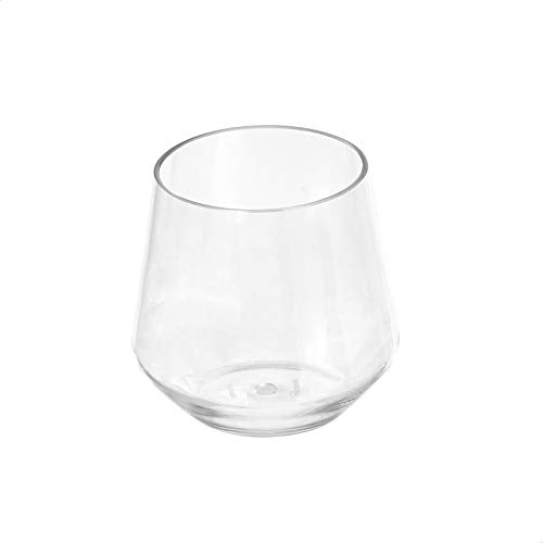 Basics Tritan Glasses, Dishwasher Safe, BPA-Free Plastic, Stemless Wine, Shatterproof, Looks Like Glass, 14-oz, Clear, Set of 4