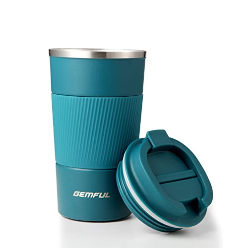 GEMFUL 17oz Travel Coffee Mug To Go Cup with Lid Stainless Steel Insulated Reusable Tumbler Leak Proof Coffee Lovers Gifts for Hot Cold Drinks Women Men Office Car (Blue)