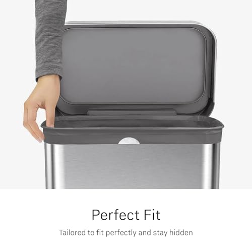 simplehuman Code H 100 Count Odorsorb® Custom Fit Liners, Drawstring Odor Absorbing Trash Bags, One-by-One Mess-Free Dispense, Extra Thick & Double Seamed, 50% PCR Plastic, 30-35 Liter / 8-9 Gallon