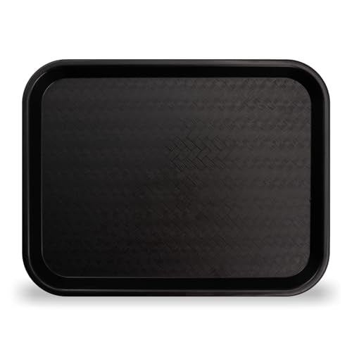 Carlisle FoodService Products Café Cafeteria Tray, Fast Food Tray for Restaurant or Commercial Use, 14" x 18", 1 Count, Black