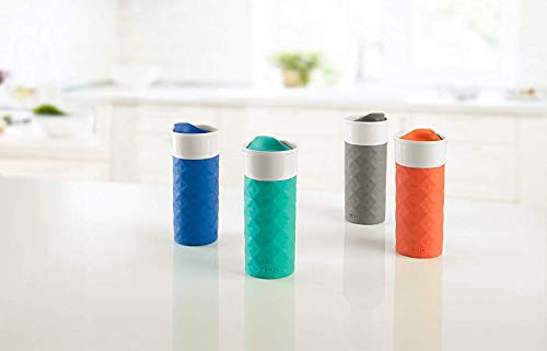 Ello Ogden 16oz Ceramic Travel Mug with Splash-Resistant Slider Lid and Protective Silicone Sleeve, Perfect for Coffee or Tea, BPA-Free, Dishwasher Safe, Teal