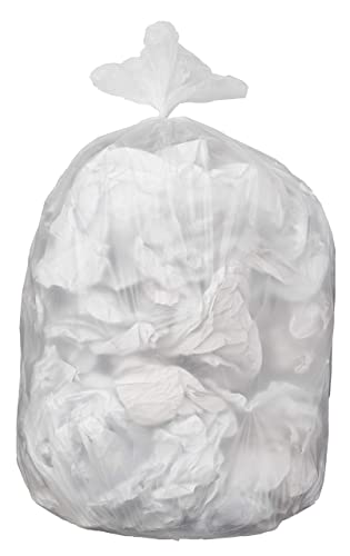 Basics 55 Gallon Trash Bags, Heavy-Duty Construction, Leak Resistant, Unscented, Clear, 50 Count (Previously Commercial brand)