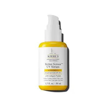 Kiehl's Better Screen UV Serum SPF 50+, Invisible Facial Sunscreen with Collagen Peptide, UV Filters to Shield UVA & UVB, Helps Correct Visible Signs of Aging, Boosts Skin Radiance