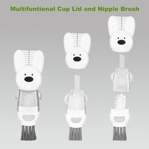 [3 Pack] Bottle Brushes, Stainless Steel Long Handle Water Bottle Scrub Cleaning Brush Set Including Straw & Lid Cleaner for Baby Bottles, Sports Cups, Coffee Mugs, Tumblers