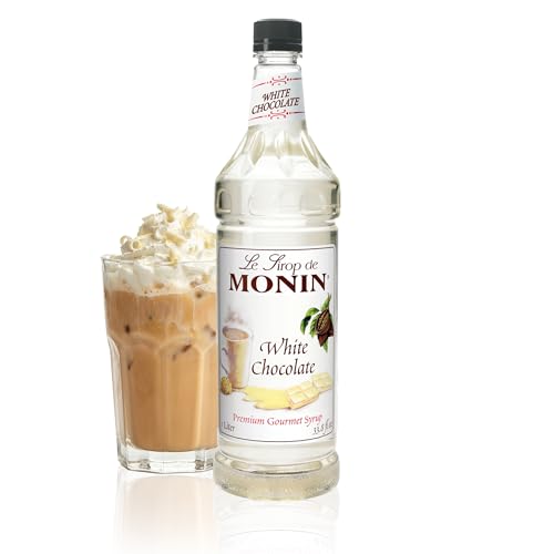 Monin - White Chocolate Syrup | Premium Syrup for Lattes, Mochas & More | Clean Label with No Artificial Flavors, No Artificial Preservatives (BPA-Free Plastic Bottle, 1 Liter)