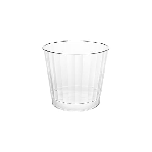 Party Essentials Deluxe/Elegance Hard Plastic Party Cup/Old Fashioned Tumbler/Cocktail Glass, 9 oz., 80 Count, Clear
