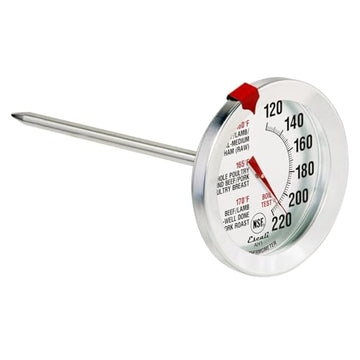 Escali AH1 Stainless Steel Oven Safe Meat Thermometer, Extra Large 2.5-inches Dial, Temperature Labeled for Beef, Poultry, Pork