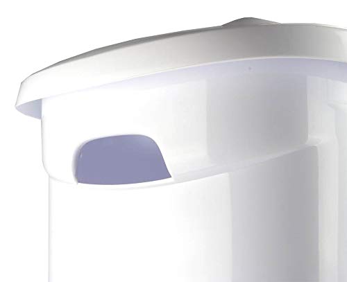 Sterilite Ultra Wheeled Laundry Hamper with Lid, Handle and Wheels for Easy Rolling of Clothes to and from the Laundry Room, Plastic, White, 1-Pack