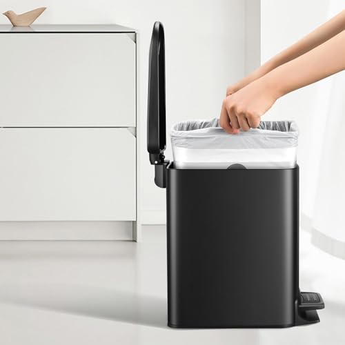 TIPGO Drawstring Trash Bags 60 Count, Pre-Cut 1.6 Gallon Small Garbage Bags, Fit 1.2-1.8 Gallon Trash Bin for Home, Office, Bathroom (Code A)