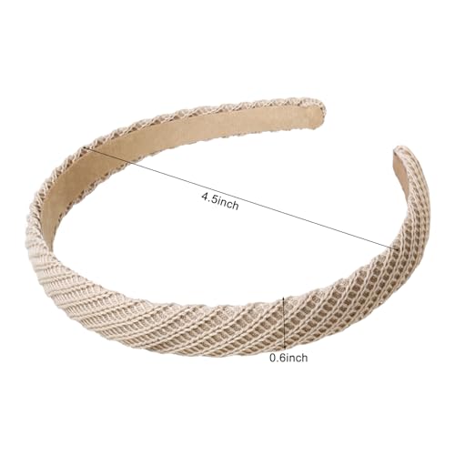 AIBFRID Headbands for Women Thin Knitted Hairbands Fashion Non Slip Headband for Women's Hair Cute Solid Colors Hair Accessories 4 PCS