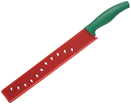 Kuhn Rikon Watermelon Knife, Serrated Fruit Slicer for Watermelon and Large Fruit, Long Blade for Clean Slicing, Easy Cutting Tool