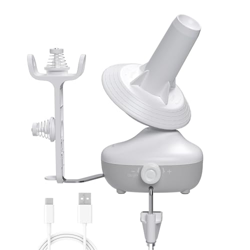 Yarn Winder, Electric Yarn Ball Winder for Crocheting, Compact Yarn Cake Winder with Strong Tension Stepless Speed, Automatic Yarn Spinner Wool Winder, Ideal Helper for Knitting Lovers(White)