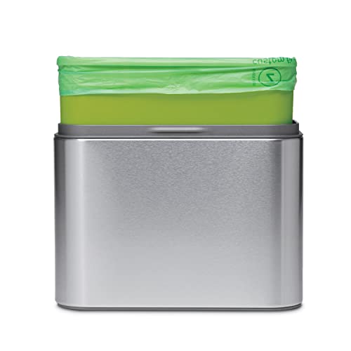 simplehuman Code Z 30 Count Compostable Custom Fit Liners, Certified Compostable Trash Bags for Compost Caddy, Plant-Based PVOH Plastic, Backyard or Commercial Composting, 4 Liter / 1 Gallon