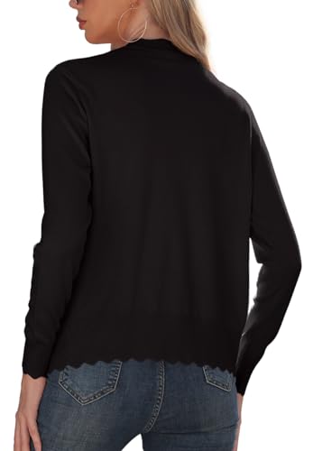 GRECERELLE Women's Long Sleeve V-Neck Button Down Cardigan Knit Shrugs Sweater