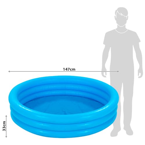 INTEX 58426EP Crystal Blue Inflatable Kiddie Pool, 58in x 13in, for Ages 2+
