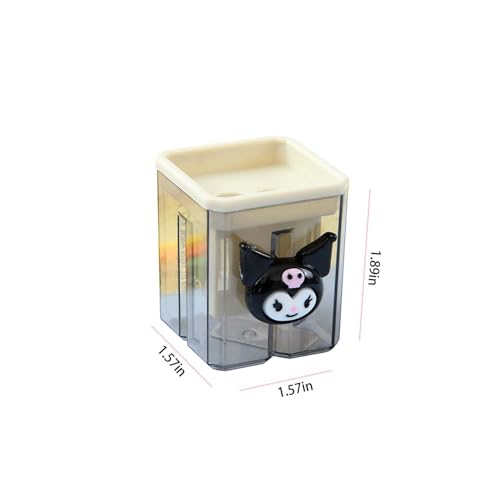 2 Pieces Creative Cute Cartoon Double-Hole Pencil Sharpener 2pcs Creative Cute Cartoon Double Hole Pencil Sharpener, Student Hand Pencil Sharpener, Green Dinosaur + White Rabbit (2)