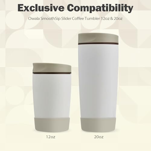 2pcs Silicone Boot for Owala SmoothSip Slider Coffee Tumbler 20oz 12oz, Anti-Slip Sleeve for Travel Coffee Mug, Protective Accessories for Owala BPA Free (Vanilla Bean)