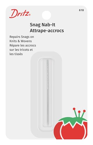 Dritz Snag Nab-It, 2.5" Snag Repair Tool — Fix Snags in Knits & Wovens, Sweaters, Upholstery & Drapes, 1 Count