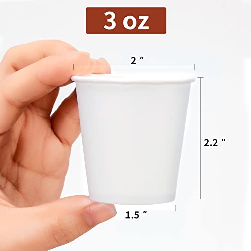 RACETOP 3 oz 500 pack Disposable Paper Bathroom Cups, Small Coffee Cups, Mouthwash Cups, Bath Paper Cups Ideal for Bathroom, Mouthwash (3oz 500count) (500)