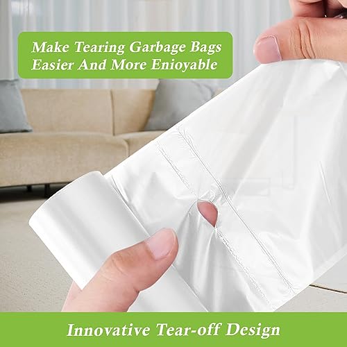 4 Gallon 130 Counts Strong Trash Bags Garbage Bags by RayPard, fit 12-15 Liter, 3,3.5,4.5 Gal trash Bin Liners for Home Office Kitchen Bathroom Bedroom, Clear