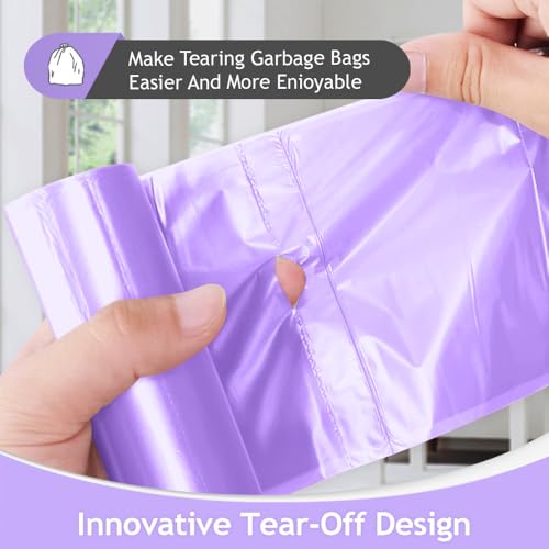 4 Gallon 300pcs Strong Trash Bags Colorful Clear Garbage Bags, Bathroom Trash Can Bin Liners, Small Plastic Bags for home office kitchen, fit 12-15 Liter, 3,3.5,4.5 Gal,Multicolor