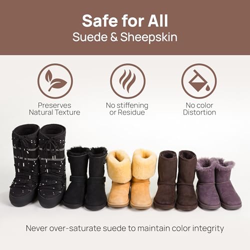 FORTIVO Suede Cleaning Kit Compatible for UGG Footwear - Sheepskin & Suede Gentle Cleaner and Conditioner, Protector Spray, Odor Remover, Suede Stain Nap Eraser, Dual Brush Set for UGG Shoes