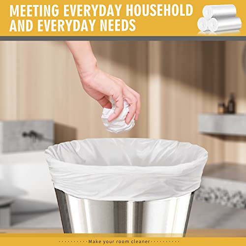 105 Count Small Trash Bags, 4 Gallon Garbage Can Liners - Unscented Wastebasket Clear Trash Bags for Bathroom, Kitchen, Bedroom, Cleaning Supplies (15 Liter)