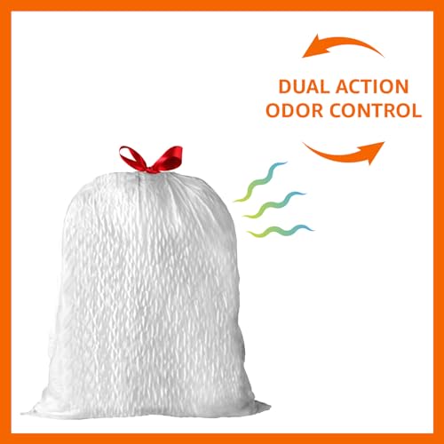 Basics Ultra-Force Tall Kitchen Drawstring Trash Bags, Classic Clean Scented, 13 Gallon, 80 Count with Odor Control