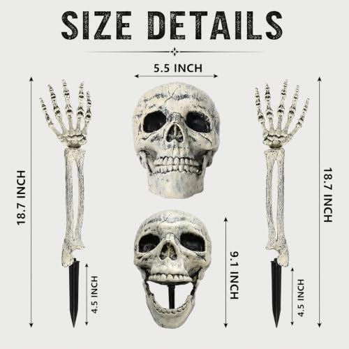 AISENO Realistic Skeleton Stakes Halloween Decorations for Lawn Stakes Garden Halloween Skeleton Decoration Outdoor