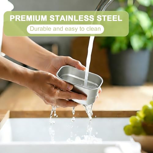 Snackle Box Container,Clear Divided Serving Snack Tray with 4 Removable Stainless Steel Containers for Fruit Veggie Candy,Snack Tray with Lid Leak-Proof for Wet/Dry Food-Perfect for Beach,Picnic