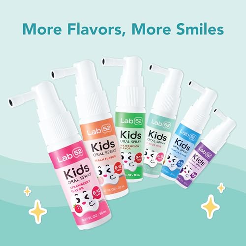 LAB52 Kids Oral Spray, Toddler Toothpaste Helper for Daily Oral Care and Fresh Breath, Children Approved with Fluoride Free for Newborn to Preschoolers, Xylitol Flavor Free