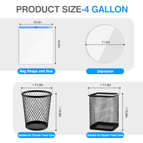 Charmount Small Trash Bags 4 Gallon, 200 Count Drawstring Mini Garbage Bags, Plastic Trash Can Liners for Bathroom Accessories, Bedroom, Dorm Room Essentials, Office