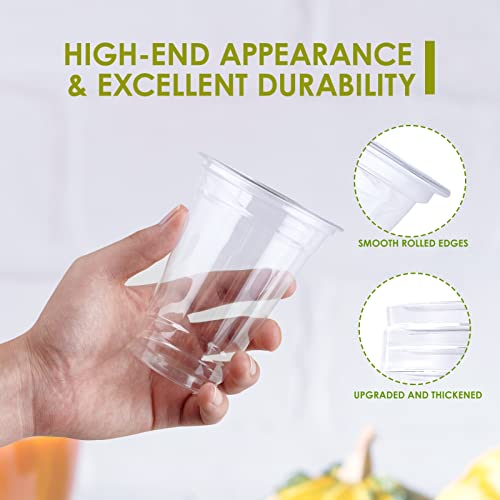 Lilymicky 200 Pack 10 oz Clear Plastic Cups, PET Disposable Drinking Cups Perfect for Birthday Parties, Ceremonies, Events