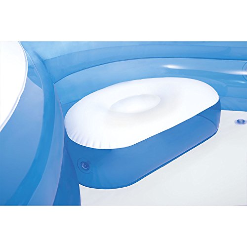 Doukedge Family Swimming Pool, Inflatable Large Swim Center with 4 Built-in Seats for Children Adults, Thick Kiddie Paddling Pool for Summer Party Supply